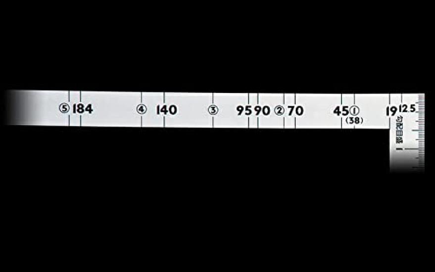 Shinwa Sokutei Shaku curbat 2×4 Spate 1 Shaku 5 Sun Lățime 19mm Argintiu 10056