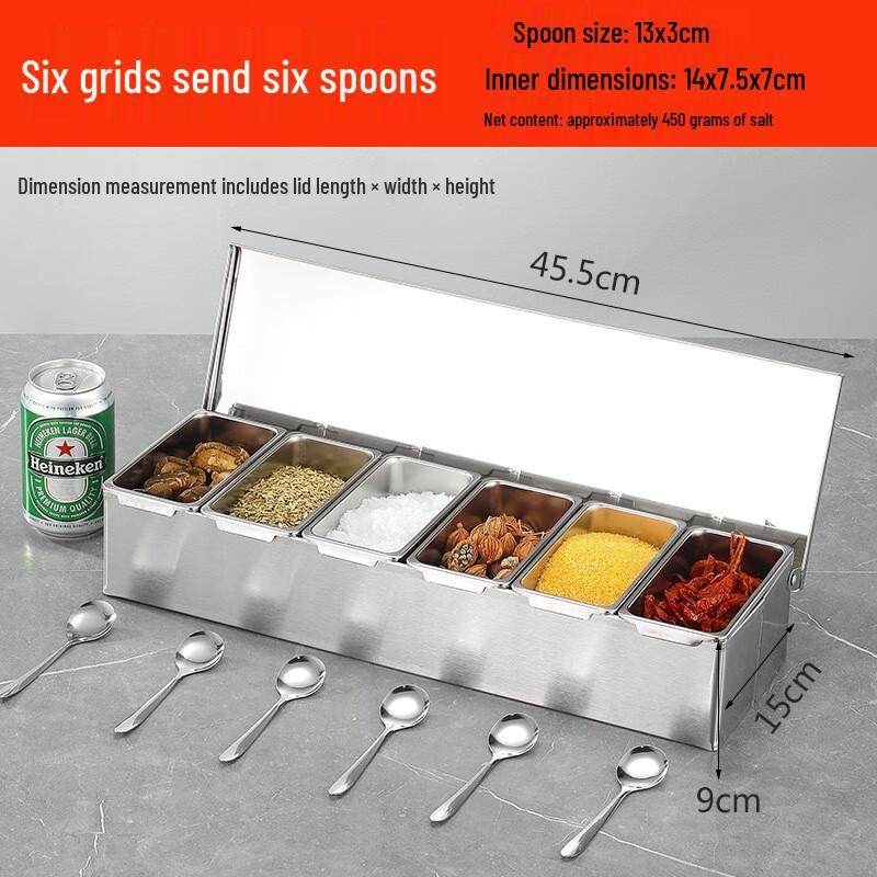 ZISIZ 201 Нержавеющая сталь Контейнер для приправ с откидной крышкой