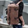 Men's Multifunctional Outdoor Retro Canvas Backpack Large Capacity Travel Single Shoulder Bucket School Bag