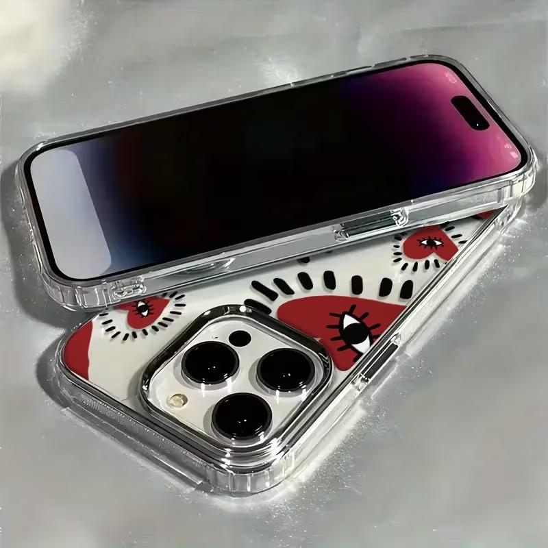 Heart Phone Case for Vivo Y400 Y39 Y29 Y04 Y38 Y28 Y19S Y03 Y78 Y36 Y17S Y100 Y75 Y22S 02 4G 5G Transparent Soft Cover Eye Frame