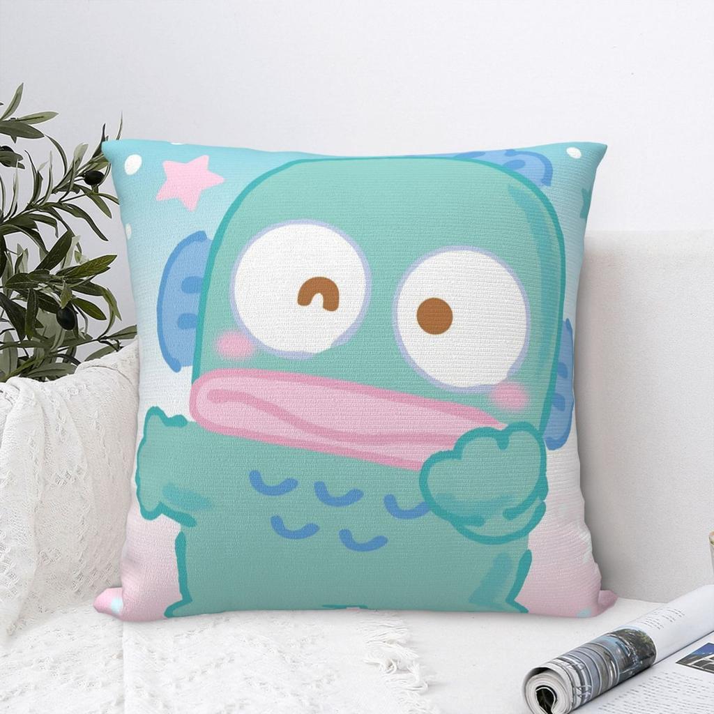 Hangyodon Cartoon Pillowcase Printed Polyester Cushion Cover Decorative Throw Pillow Case Cover Home Square 18''