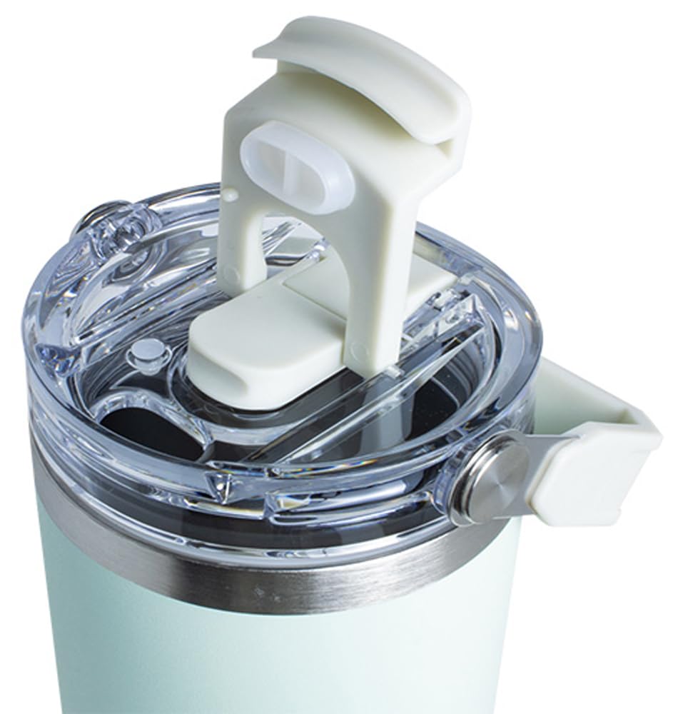 Living ensemble Tumbler with Insulated for Hot and Cold 411712 2-Way Straw, 900ml, Drinks, Green,