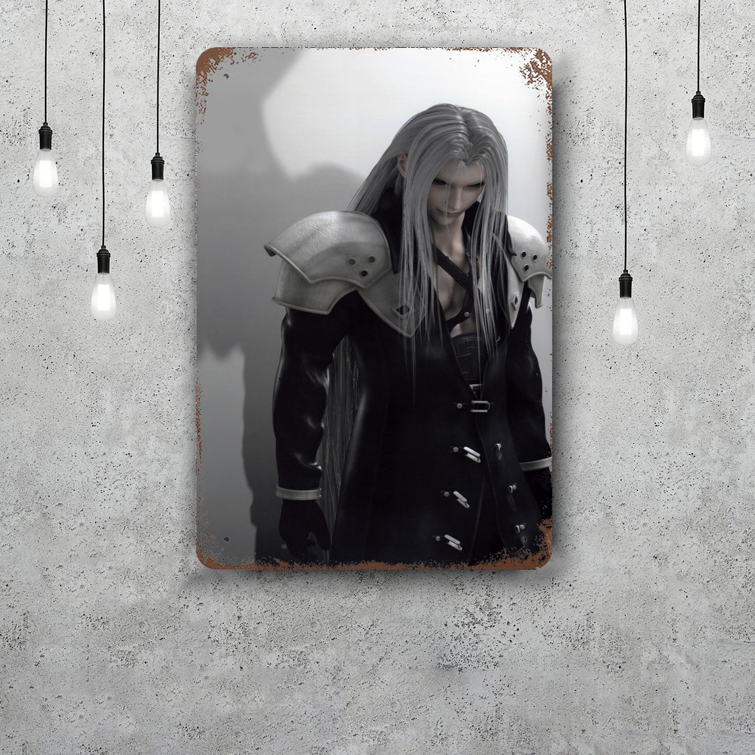 

sephiroth Cartoon Retro Vintage Tin Sign Poster Decorative Plaque Metal Plate Wall Decor 20x30cm（7.8x11.8inch）