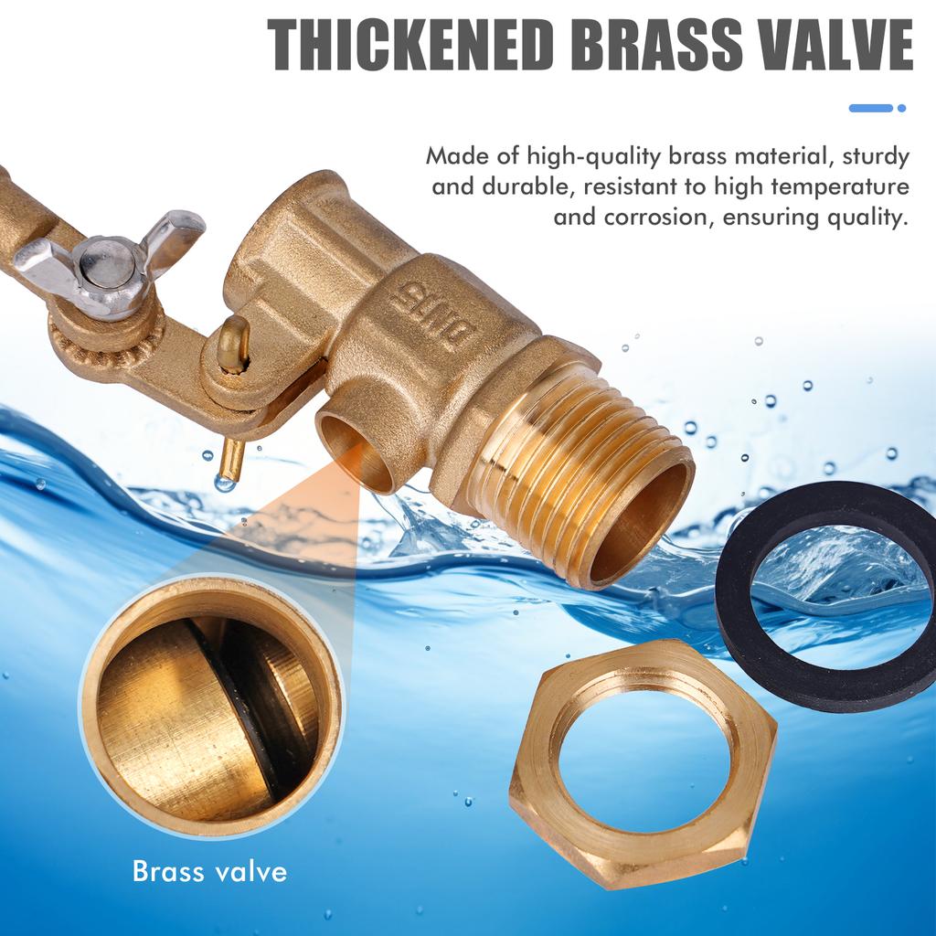 1/2-Zoll-Schwimmerventil, Wasserschwimmerventil für Teiche, Schwimmerventil mit automatischer Befüllung, für Viehtränken und Aquarien(1PCS)