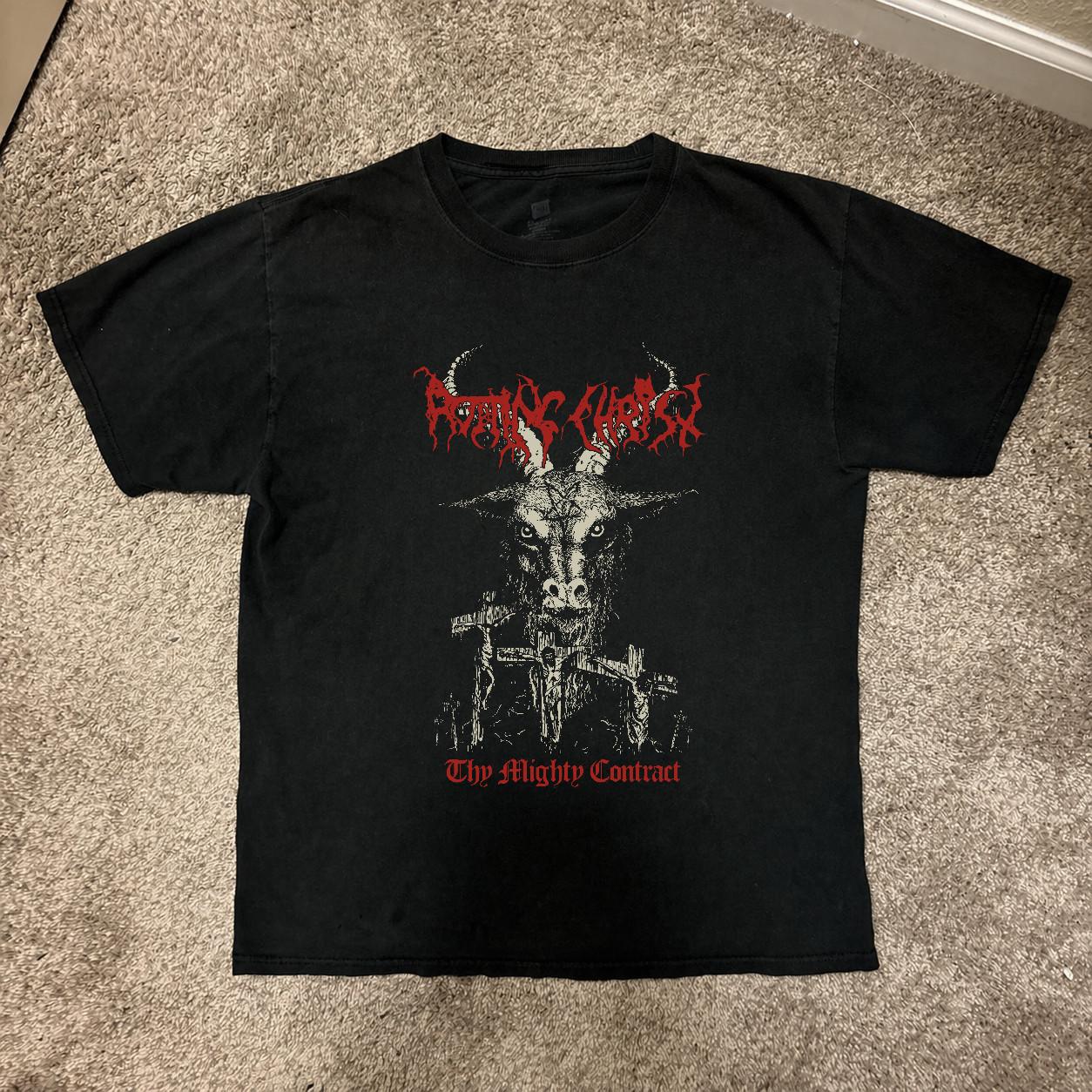 New Official Rotting Christ Thy Mighty Contract Black T-Shirt S разноцветный
