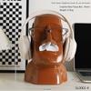 Creative Moai Stone Statue Tissue Box Glasses Holder Head Mounted Earphone Stand Home Multifunctional Decorative Ornament Gift