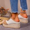 Mixed Color Espadrilles Wedge Shoes for Women Fashion Braided Thick Sole Fisherman Shoes Woman Lace Up Casual Platform Sneakers