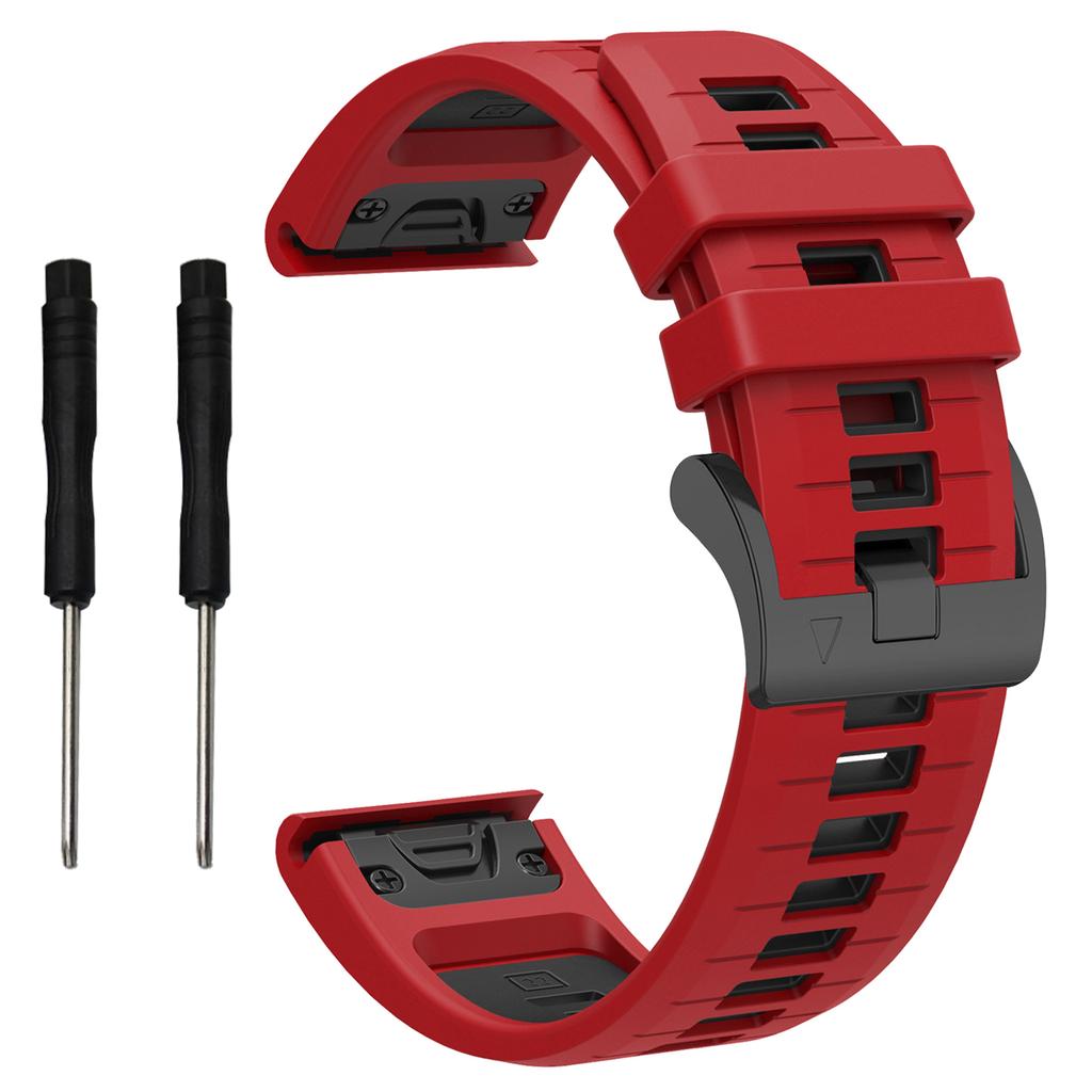 For Garmin Fenix 8 51mm/Enduro 3/Fenix 7X/7X Pro Quick Release Watch Band Dual Color 26mm Silicone Wrist Strap