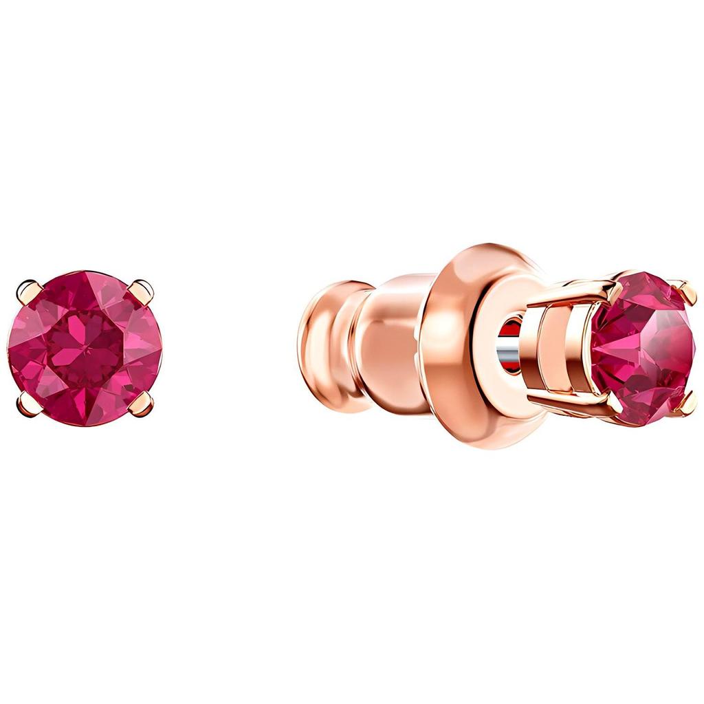 Swarovski Funkelndes Tanz-Rund-Set Kristall-Steckohrringe Halskette Damenschmuck Roségold Rot 5480494