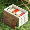 With Wooden Lid Foldable Storage Box Large Capacity Multi-functional Camping Storage Box Plastic Car Storage Container Camping
