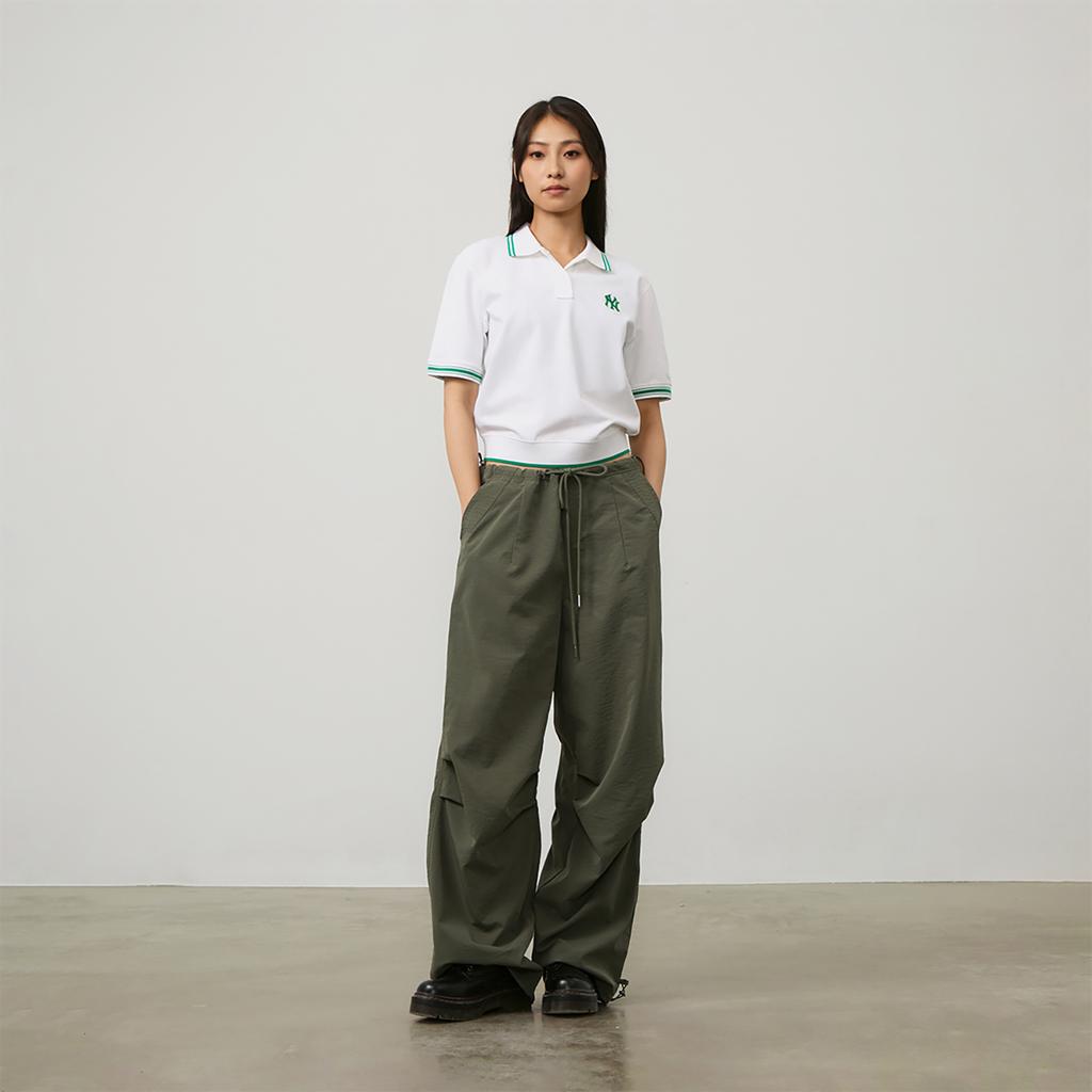 New MLB New York Yankees MLB Basic Logo SS24 Polo Shirt Women's Ivory 3FPQB0243-50IVS