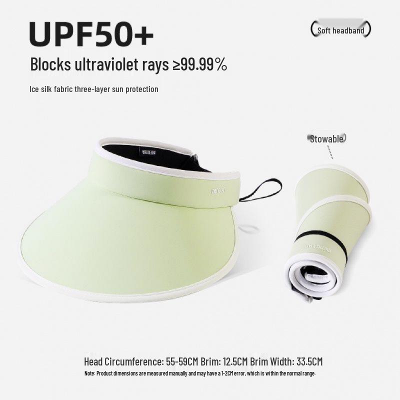Summer Women's Open-Top Ice Silk Sun Hat: Foldable, UV Protective, Fashionable Wide Brim