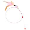 Long Rod Steel Wire Cat Teaser with Feather & Bell - Interactive Bite-Resistant Replacement Cat Toy