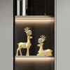 Resin Deer Figurine Set Living Room Decor Gold Orange Modern Home Accent Sculpture