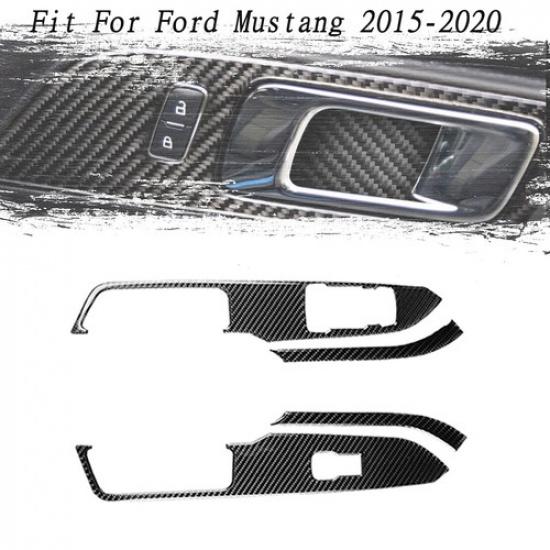 

Auto Interior Black Carbon Fiber Decal Trim Cover fits for Ford Mustang 2015-20