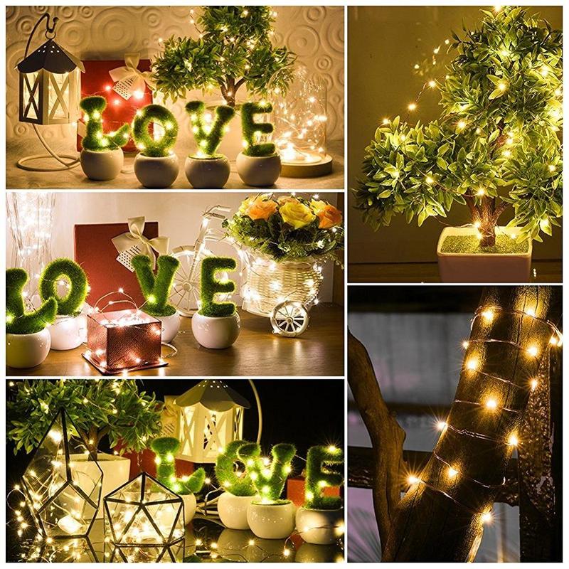 1-5M Copper Wire String Lights Battery Powered LED Fairy String Lights Lamps for Christmas Holiday Wedding Party Fairy