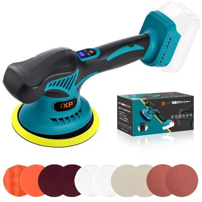 New Independent Adjustment Variable Car Polisher with 150mm Compatible with Makita 18V and 21V Electric Dual Eccentric Battery Level for Car Scratch