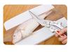New Stainless Steel Automatic Rebound Kitchen Shears - Multifunctional Deboning and Barbecue Tool for Chicken Bones.