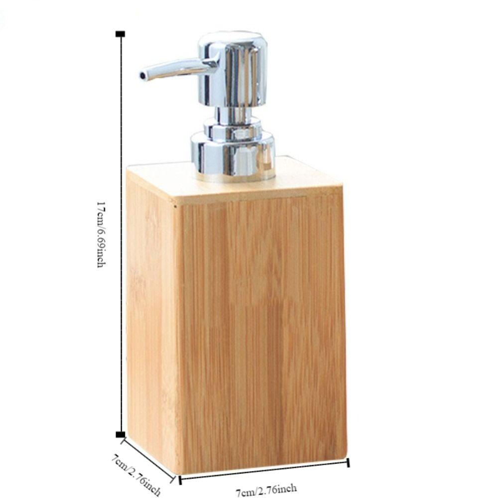 Refillable Bamboo Soap Dispenser Pump Shower Shampoo Dispenser Accessories Household Soap Container Bathroom