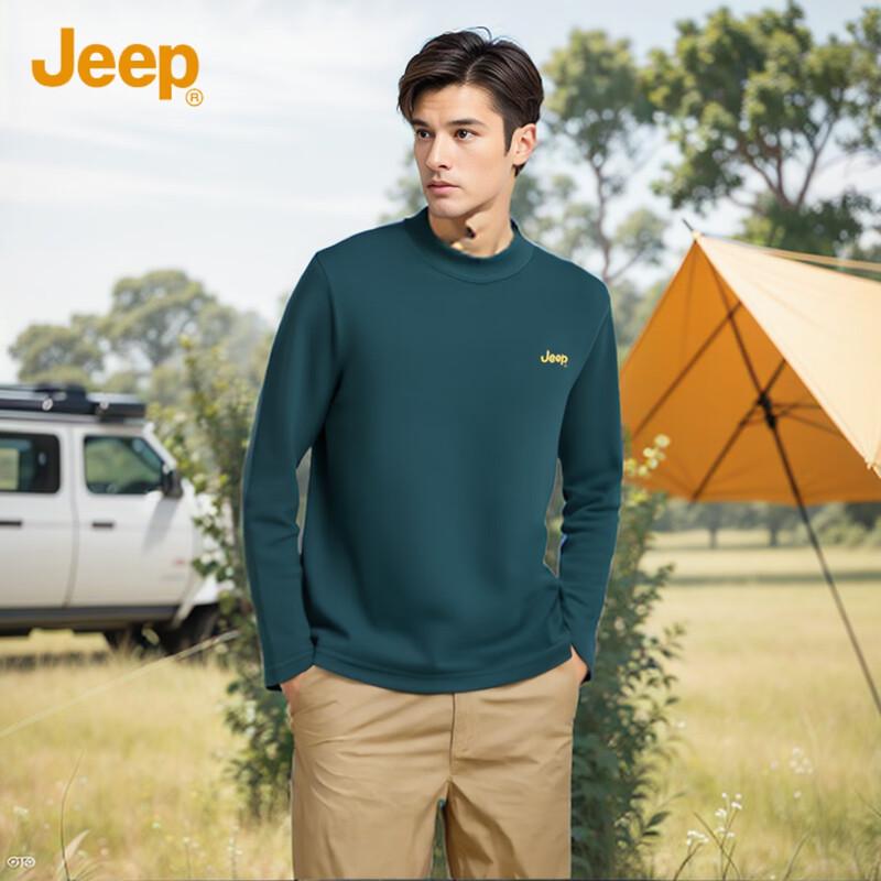 JEEP Men's Round Neck Thermal Fleece Base Layer T-Shirt