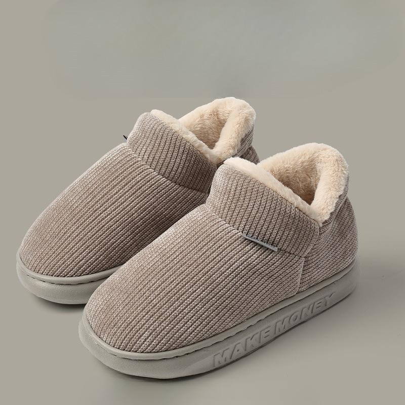 New Plush Thick-soled Slippers for Women's Home Use, Including Heel Shoes and Cotton Shoes