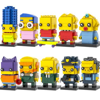 MOOXI Simpson Brickheadzed DIY Diorama Assembly Model Kit For Adults Building Blocks Set Children Toy MOC Bricks Montessori Gift