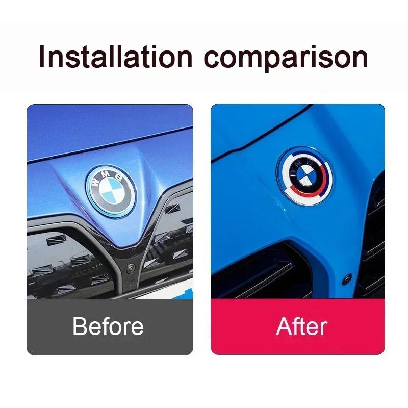 FA77Pcs Car Hood Front Rear Trunk Emblem Badge for BMW 50th Anniversary E36 E46 E53 E90 E60 E39 E87 G01 G20 G30 X1 X3 X5 X6 F30 F20