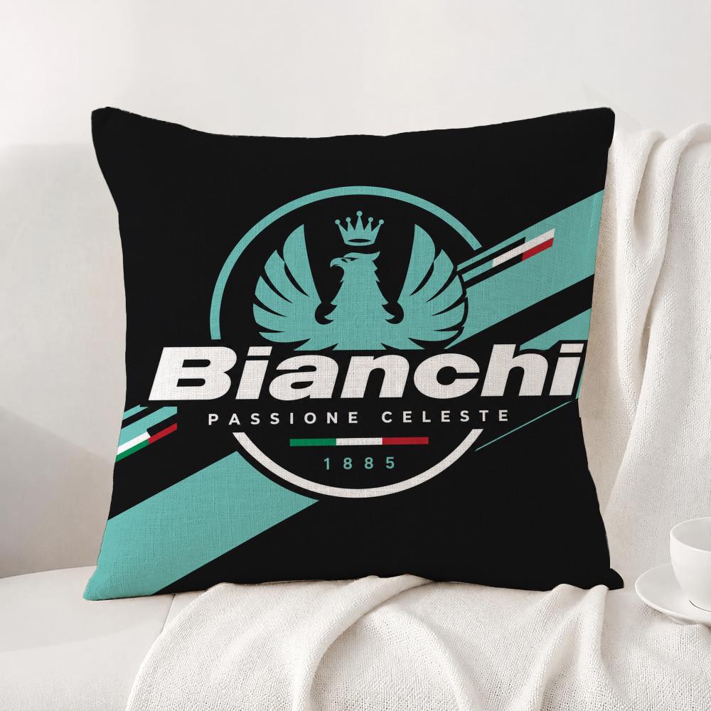 Brand Bianchi Bike Cushion Cover Natural Linen Pillowcase Set AllinOne Decor Cushion Cover for Sofa Bedroom Chair