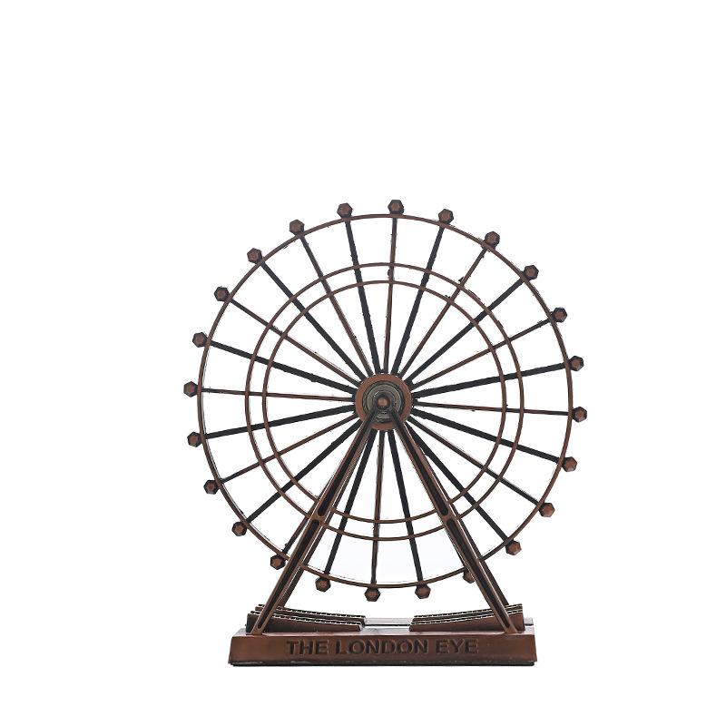 Retro-Eisenkunst Drehendes Riesenrad-Ornament für Kreative Heim-Schreibtischdekoration, Metallmodell Handwerk.