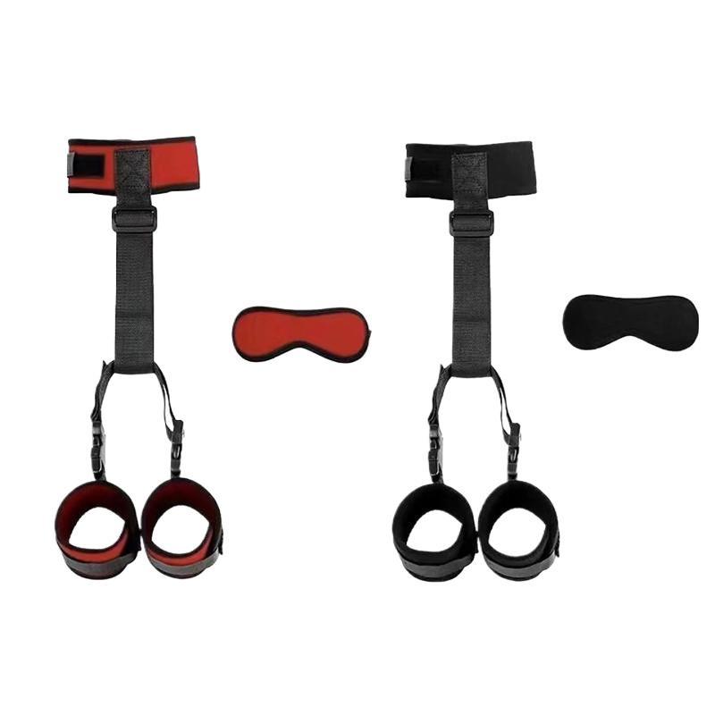 Nylon 3 Piece Bondage Gear Adjustable Women Collar Restraints Set for Couple Adult Fetish Bedroom Game
