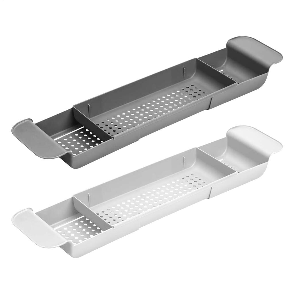 Estante para Bañera Extensible Bandeja para Bañera de Baño Organizador de Ducha Estante para Bañera Portarrollos de Papel Higiénico Organizador de Almacenamiento Accesorios