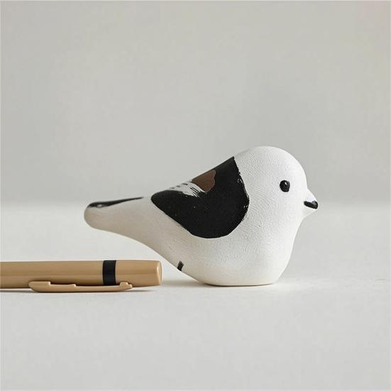 Hand Carved Wooden Bird Figurine Small Bird Statue for Home Desk Shelf Decor Housewarming Gifts for Bird Lovers