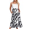 Damen Long Beach Casual Elegant Spaghettiträger Maxikleid Floral Low-Key Fließendes Bohemian Kleid