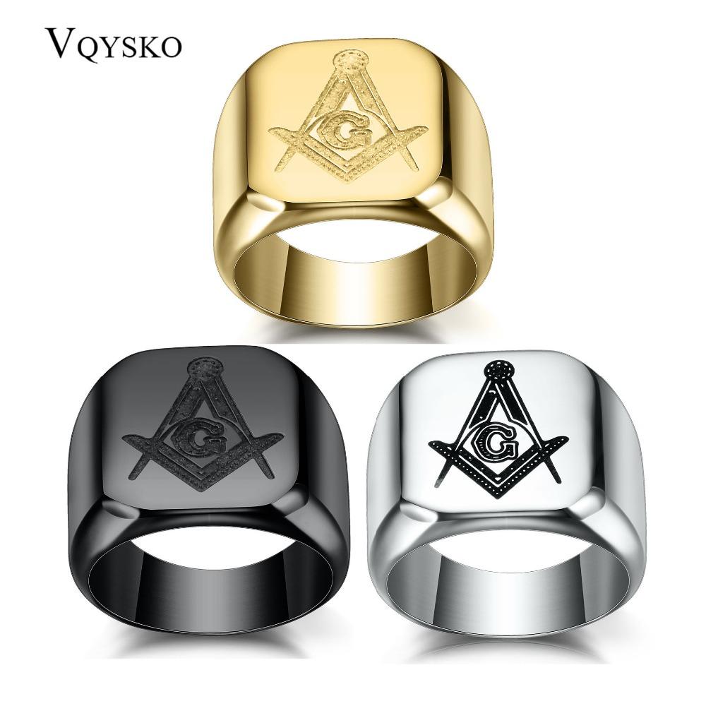 316L Stainless Steel Masonic Ring for Men, Master Masonic Signet Ring, Free Mason Ring Jewelry