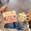 High Value Ins Mug with Lid Spoon Cute Ceramic Water Cup Girls Home Cup Office Coffee Cup