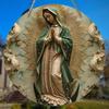 Vintage Guadalupe Woman Metal Wall Art Round Sign Home Decor