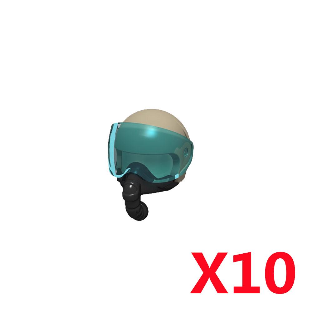 Military Building Block Figure Cap Tactical Helmet Alpha Motorcycle Lenses Gas Masks Flame Emitter Night Vision Device Gift Toys