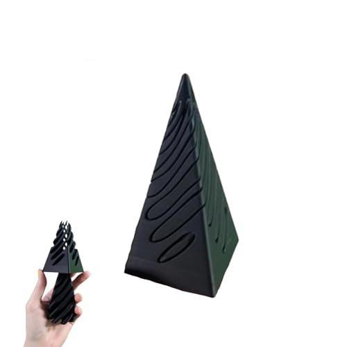 

Impossible Pyramid Passthrough Sculpture 3D Printed Spiral Cone Toy Combination Egyptian Pyramid Display Statue Desktop Deco чорний