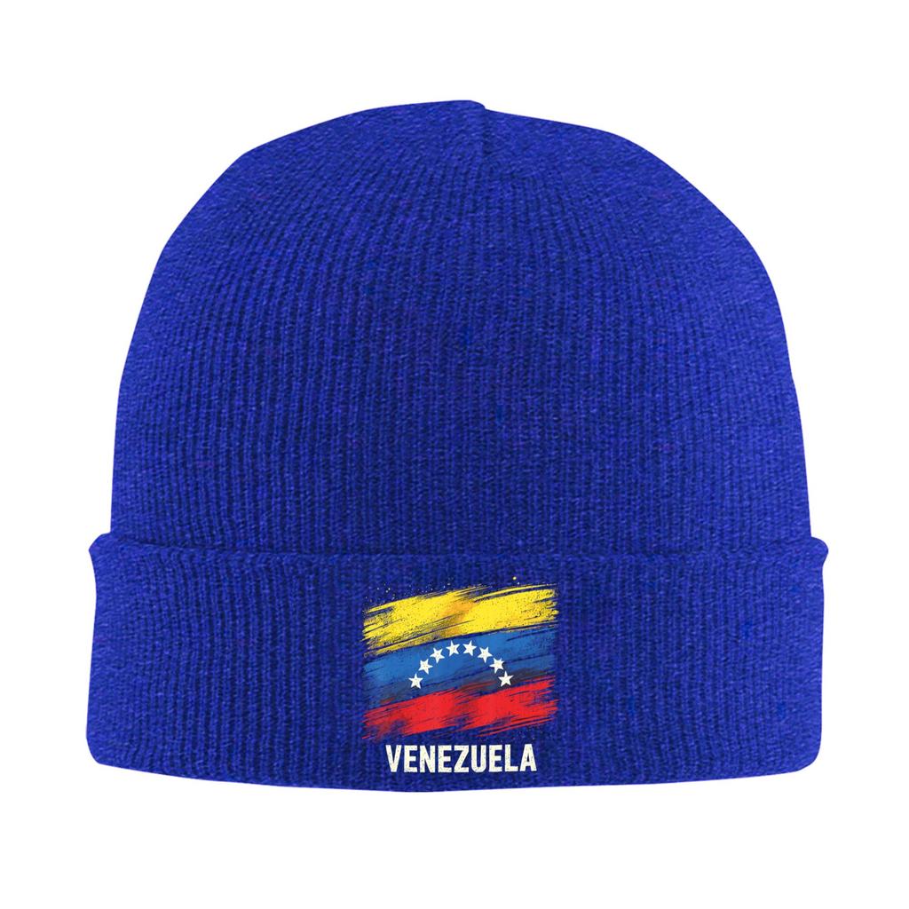 Venezuela Flag Venezuelan Beanie Hats Knitting Hat Adult Unisex Vintage Head Wrap Caps Winter Hippie Design Bonnet Hats