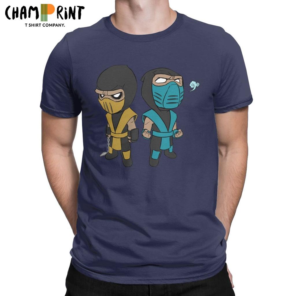 Scorpion SubZero T Shirt Mens Cotton 2021 Fashion TShirts Mortal Kombat Sub Zero Mk11 Arcade Game Tees Printed Tops