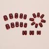 Simple Solid Color Ankola Red Versatile Fashion Girl White Wearing Nail Short Nail Patch 24 Pieces
