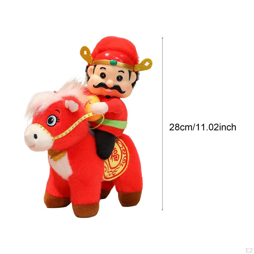 Year Horse God of Wealth Toy Ornament Adorable Collectible Soft