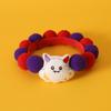 Pet Plush Ball Collar for Cats Dogs Cute Hair Ball Necklace with Pumpkin Ghost Charm Decoration Pet Halloween Costume Accessory