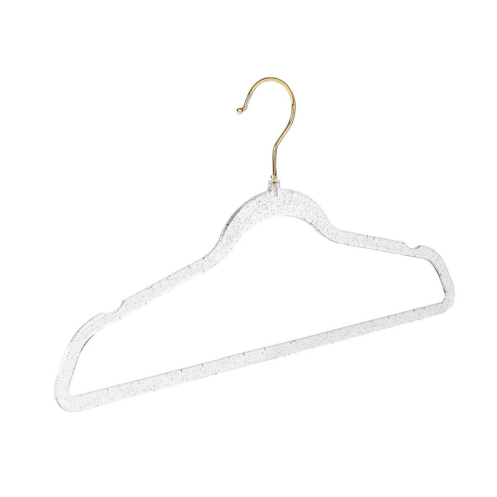 Cute Acrylic Crystal Clothes Hanger for Women's Seamless Clothing - Transparent with Gold Powder