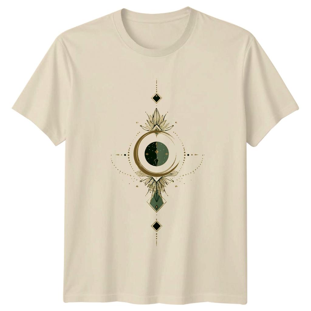 Celestial Moon Phases Sacred Geometry Witchy T-Shirt Boho Mystical