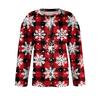Women's Christmas Print Long Sleeve Knit Cardigan with Buttons for Holiday