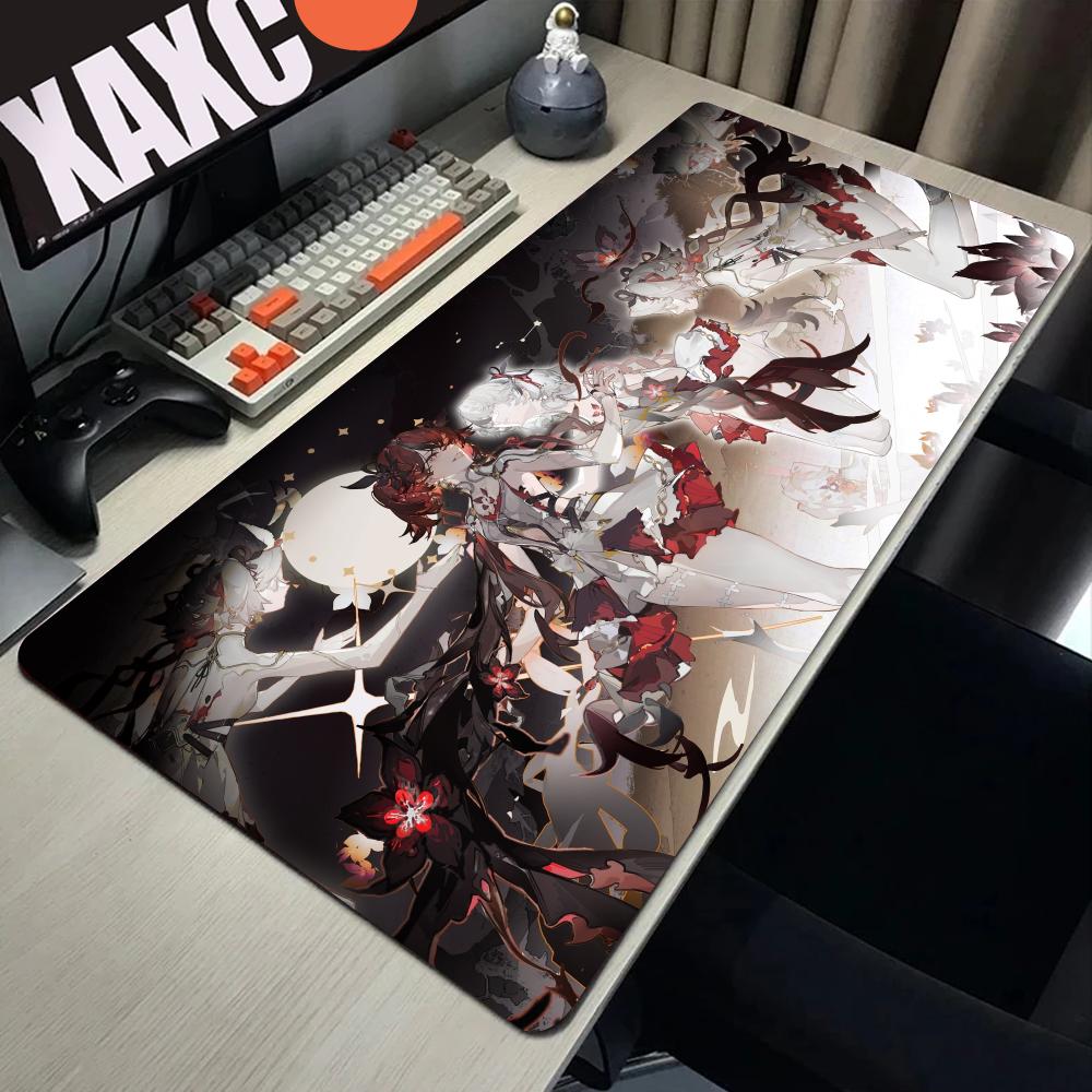 HYBXAXC Anime HD PC Wuthering Waves Camellya Large Mouse pad game player keyboard pad E-Sports study desk mat floor mat Mousepad
