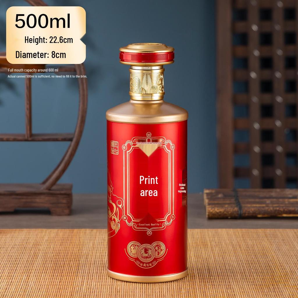 500ml Premium Collector's Pulp Glass Baijiu Bottle for Weddings