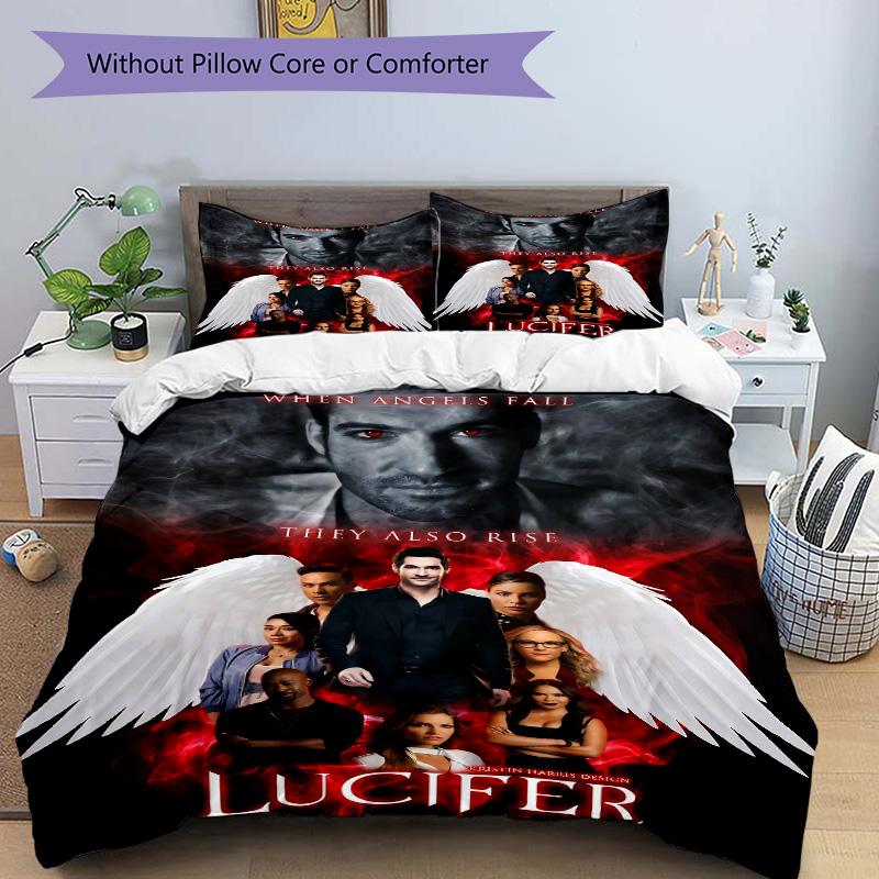 Angels Fall Lucifer Rises Print 3Pcs Bedding Setduvet Cover With 2 Bedropillowcase Home Birthday Gift