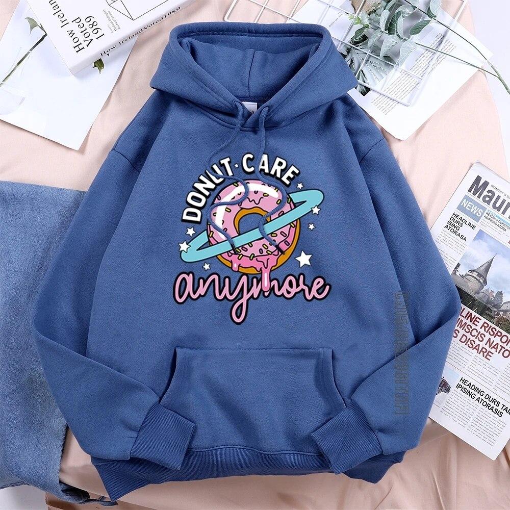 Donut Care Mararon Niedlicher Grafik Damen Hoodie Harajuku Vintage Hoodies Bedruckt Hip Hop Übergroßer Hoodie Mode Weibliche Streetwear